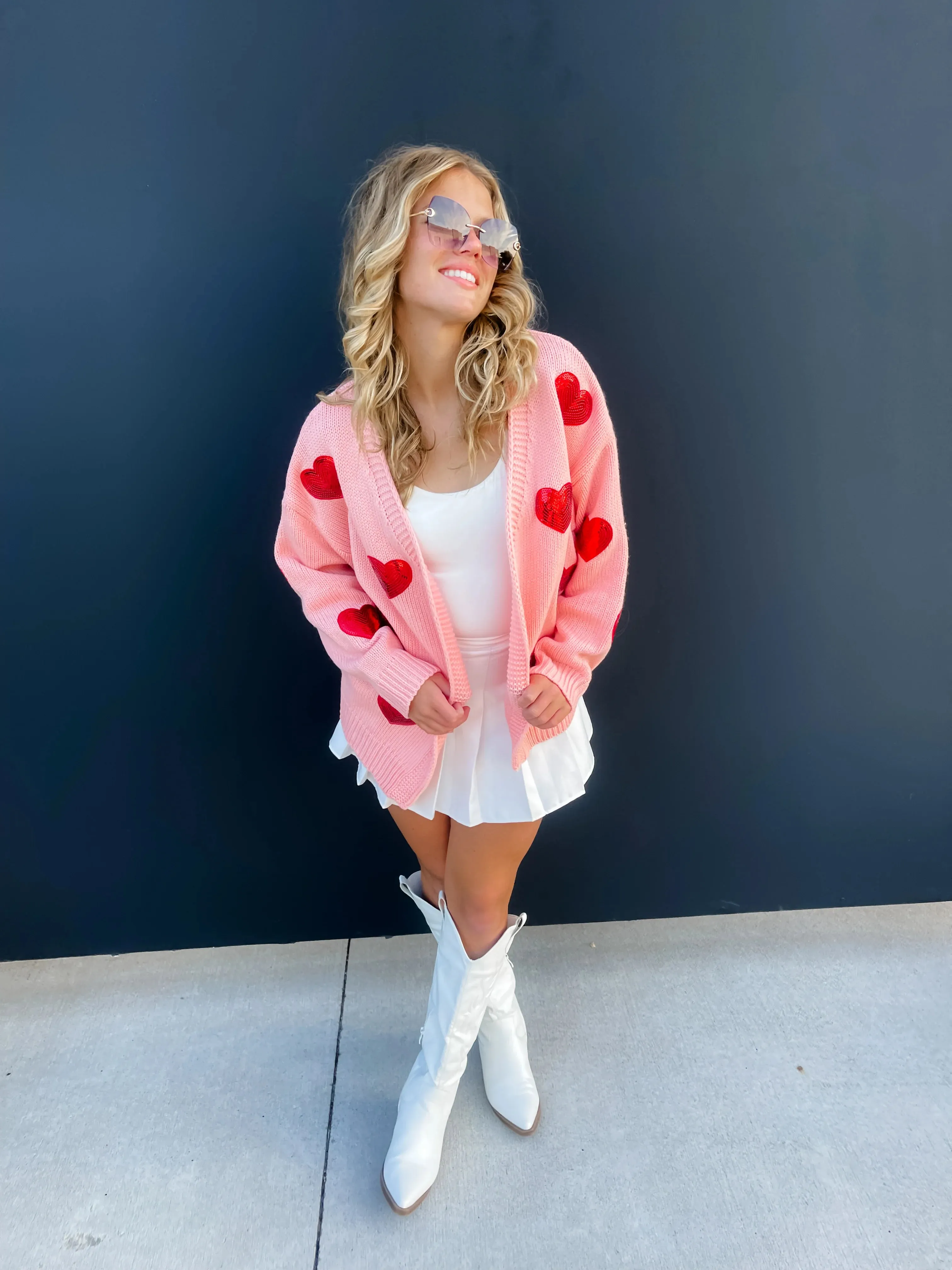 3 Colors - Blakeley Be Mine Sequin Heart Cardigans