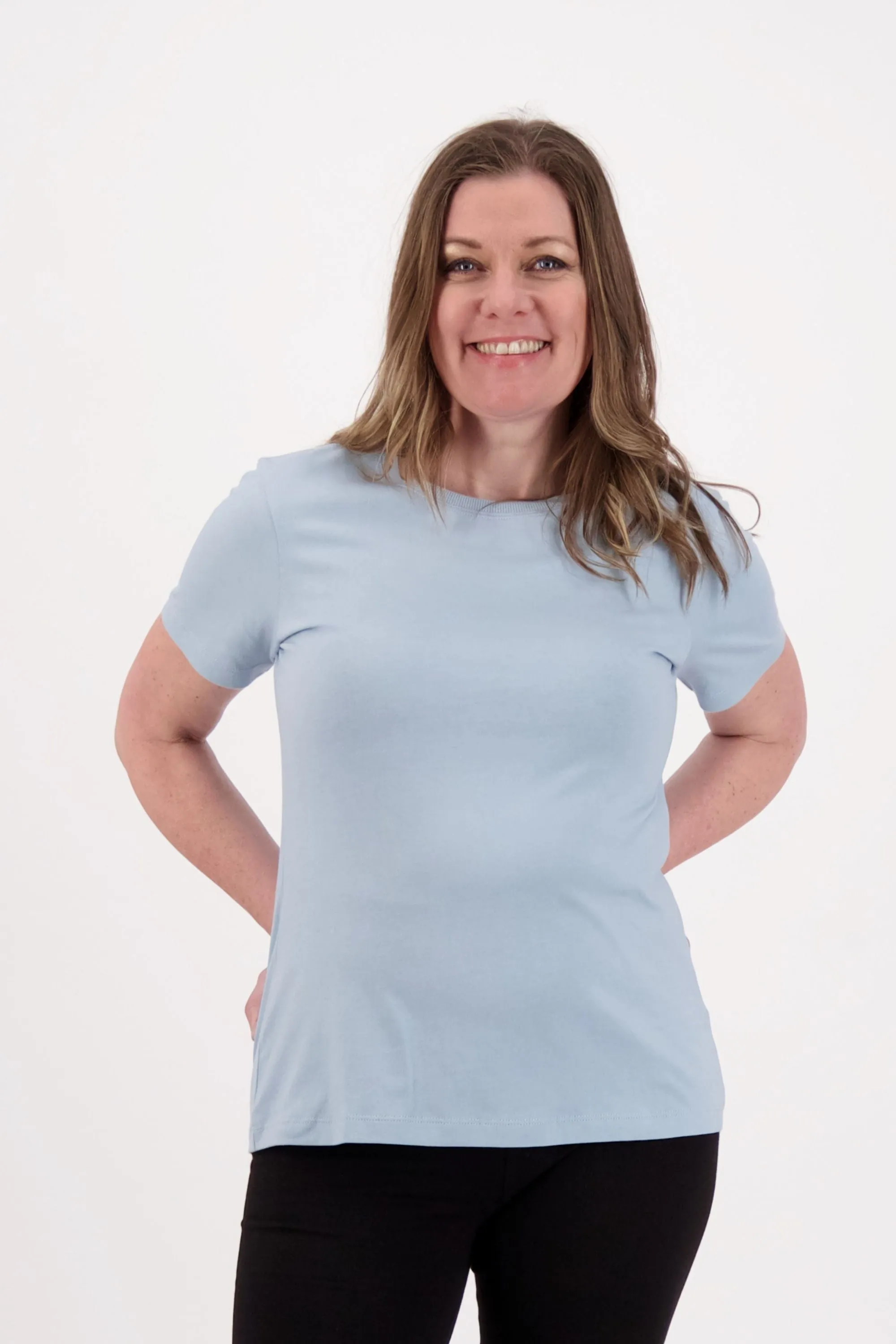 3-Pack Women's Short Sleeve Sky Blue-White-Black | Organic Cotton, Fair Trade & Timeless