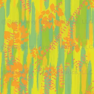 Abstract Brush Strokes and Stamped Leaves