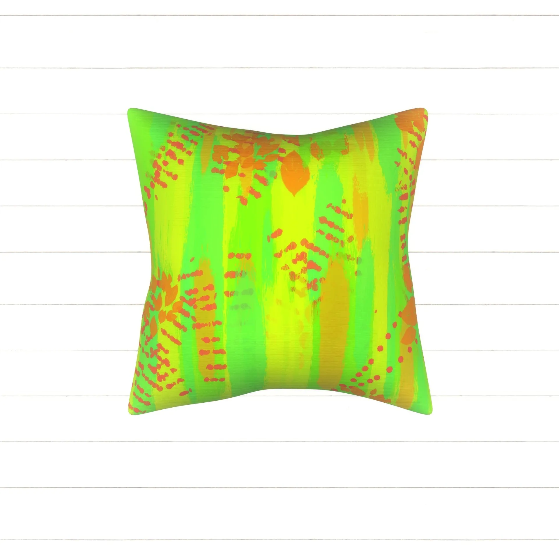 Abstract Brush Strokes and Stamped Leaves
