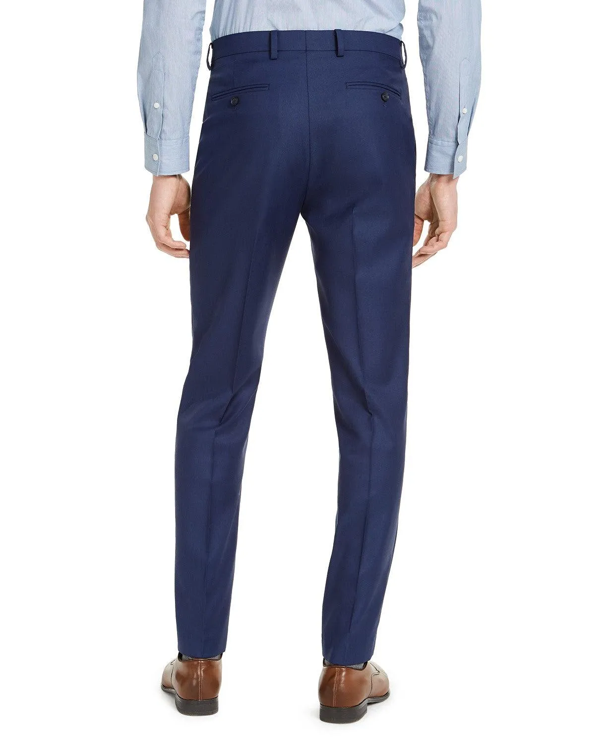 Alfani Mens Slim fit Dress Pants 36 / 34 Blue Solid