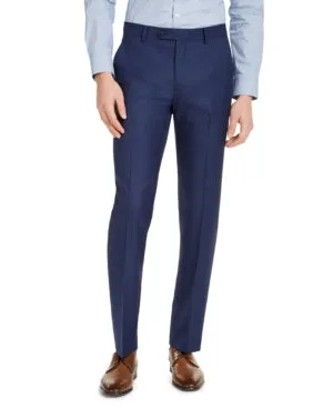 Alfani Mens Slim fit Dress Pants 36 / 34 Blue Solid