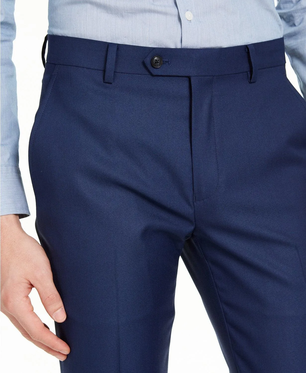 Alfani Mens Slim fit Dress Pants 36 / 34 Blue Solid