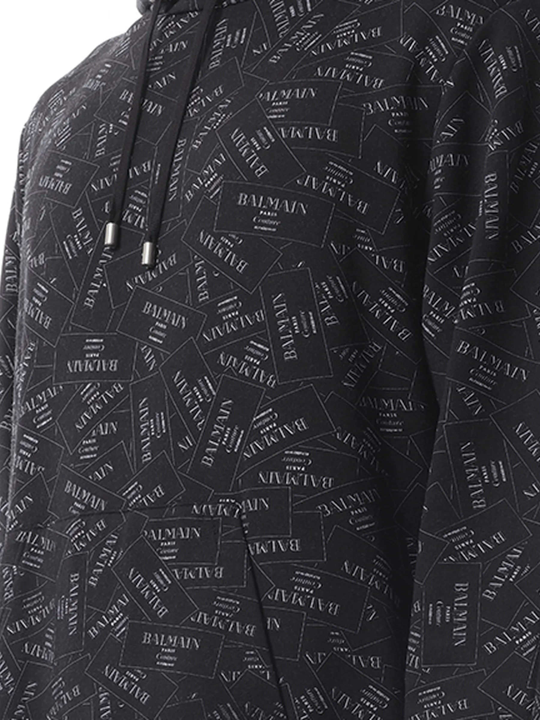 Allover Couture Label Hoodie in Black/White