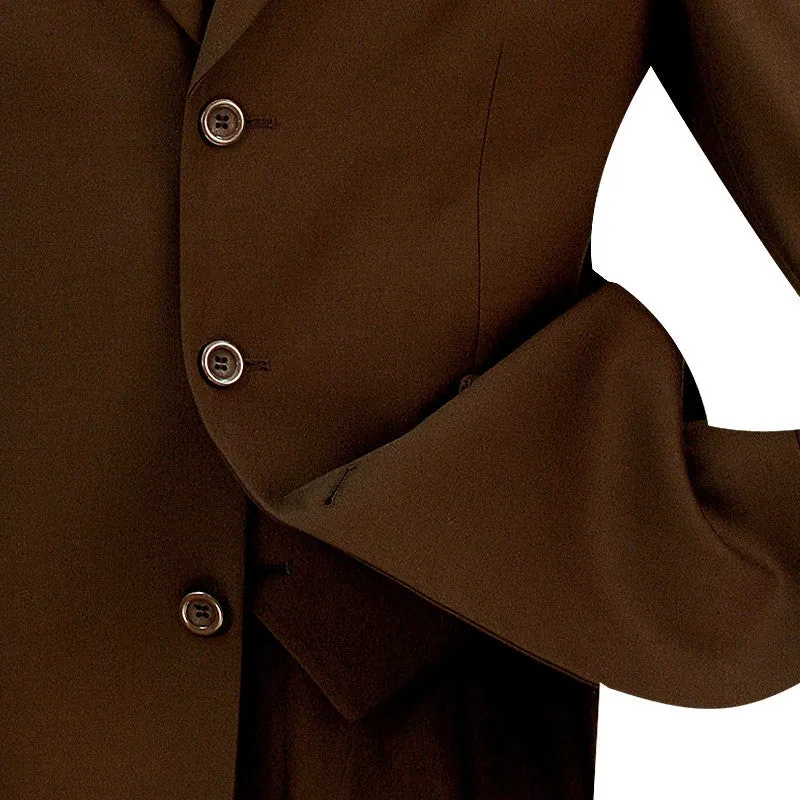 Avalon Collection - Regular Fit Men's Suit 3 Button 3 Piece Brown