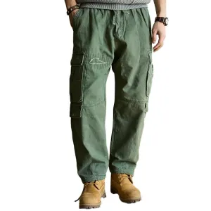 BACKWOODS | Men's Vintage Solid Color Multi-Pocket Cargo Pants