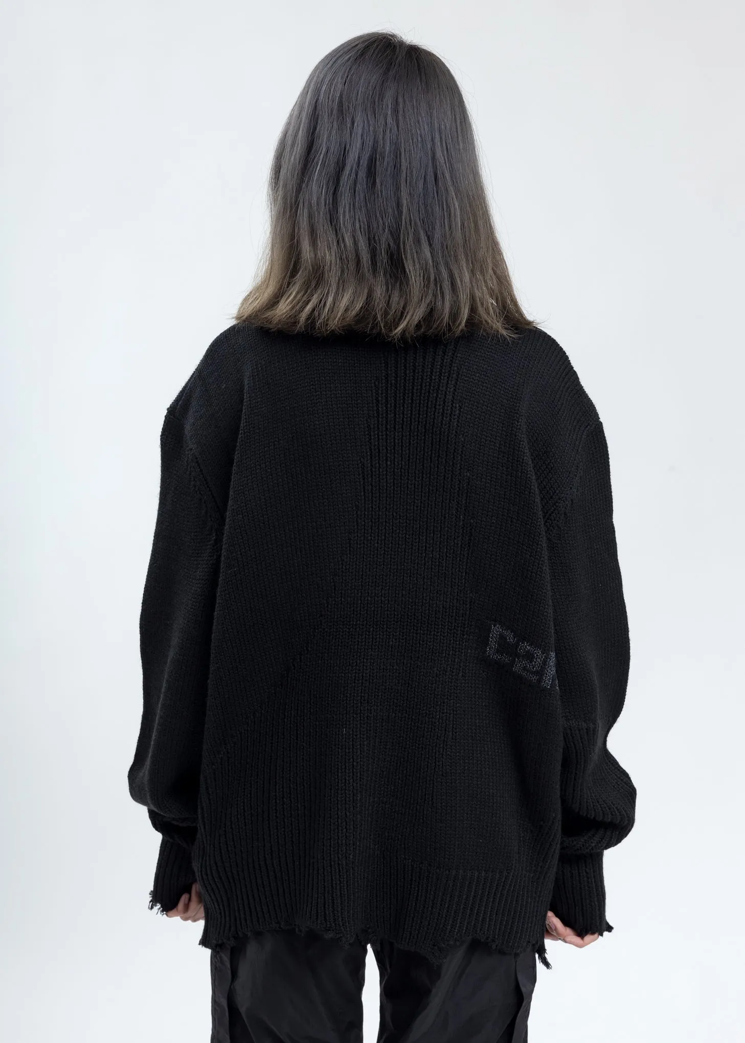Black Arc Sculpture Knit Sweater