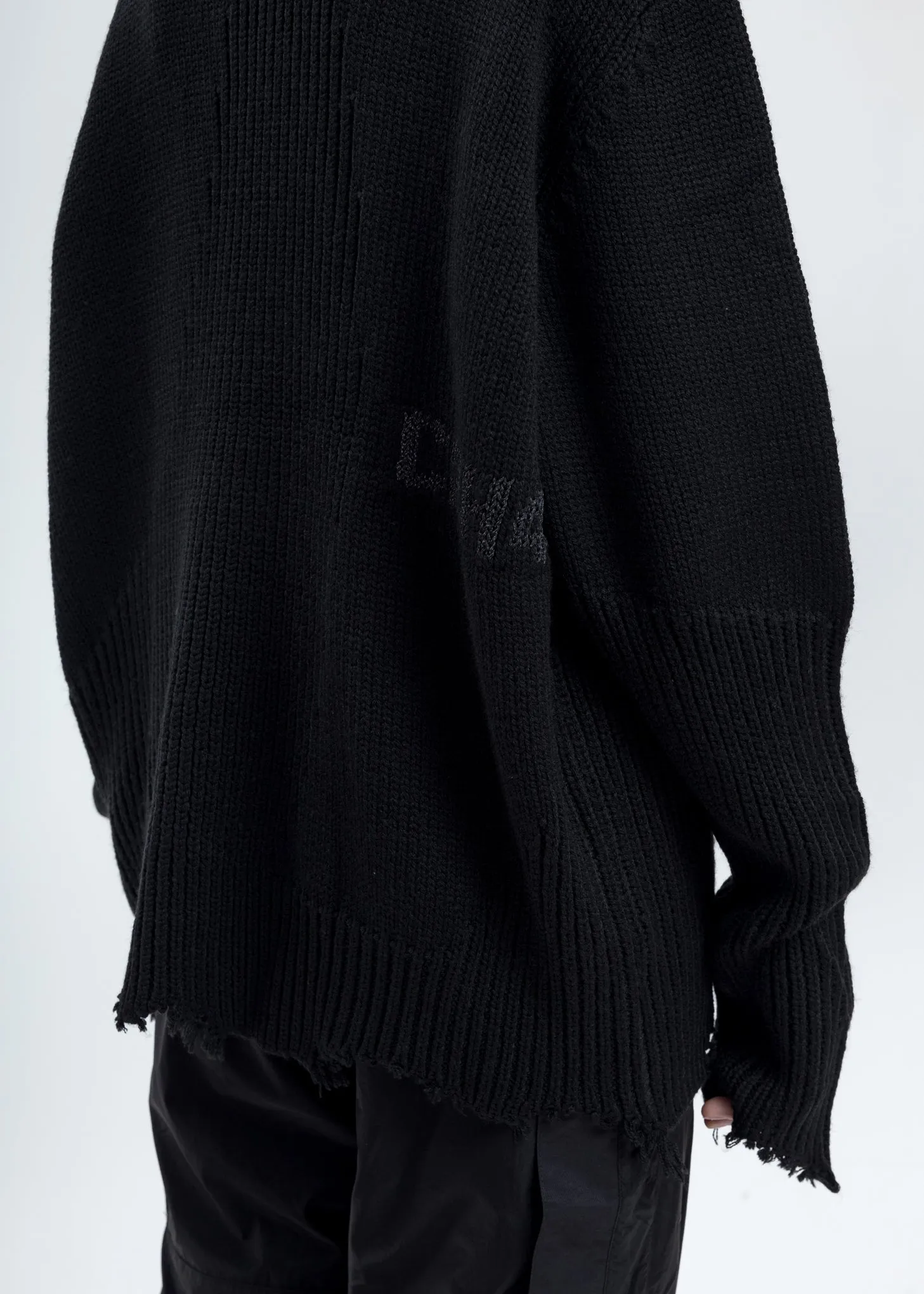 Black Arc Sculpture Knit Sweater