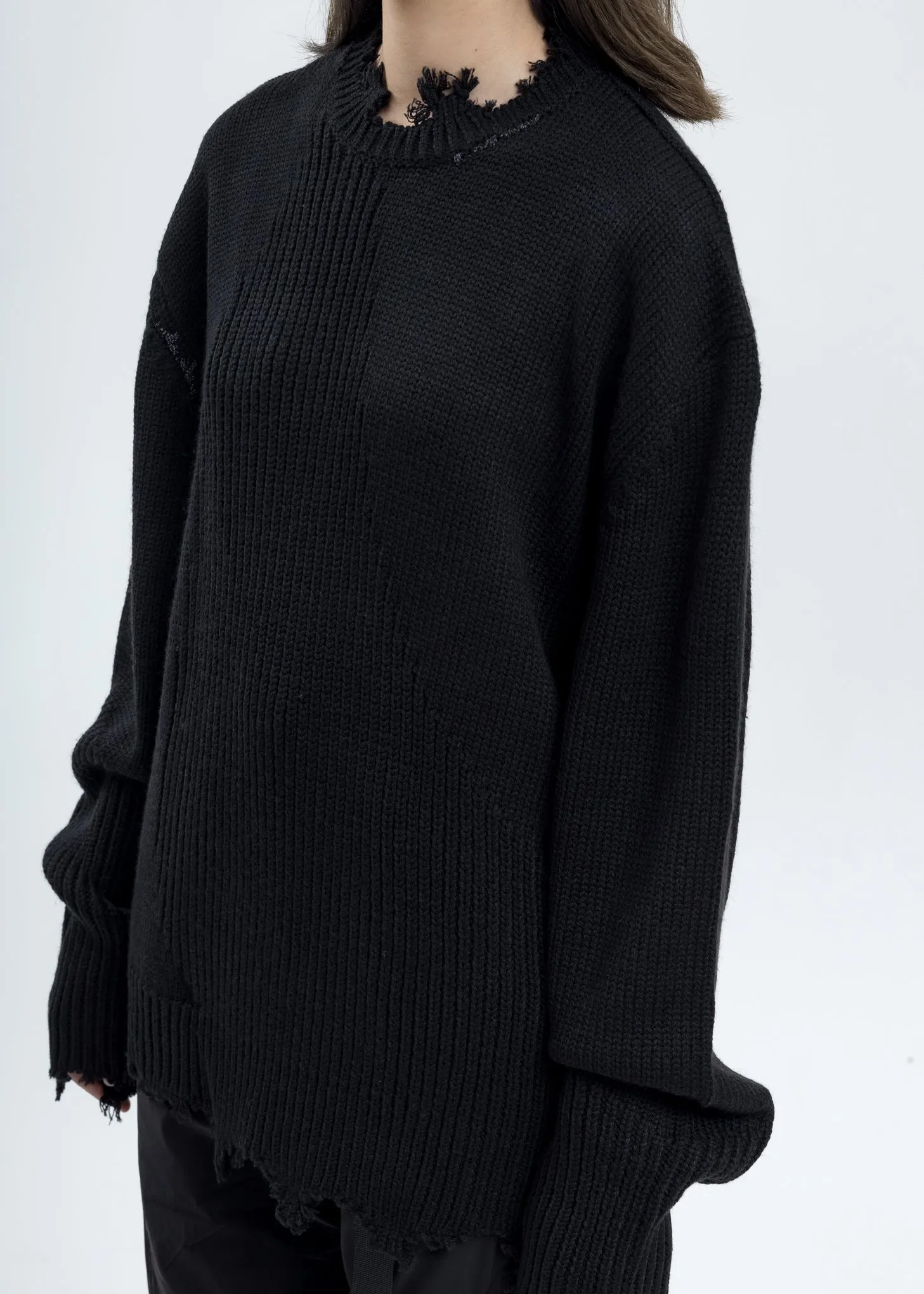 Black Arc Sculpture Knit Sweater