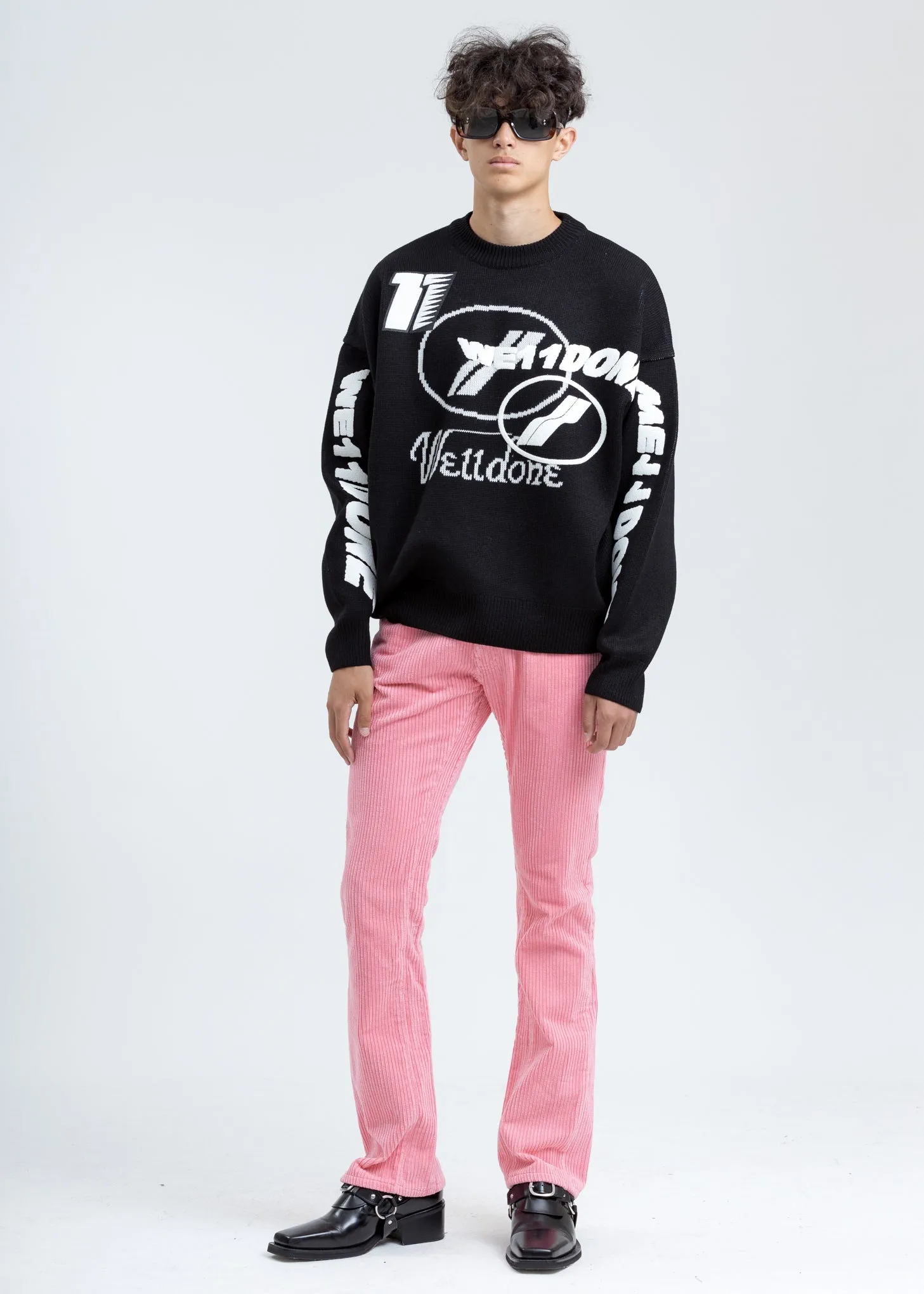 Black Multi Logo Jacquard Sweater