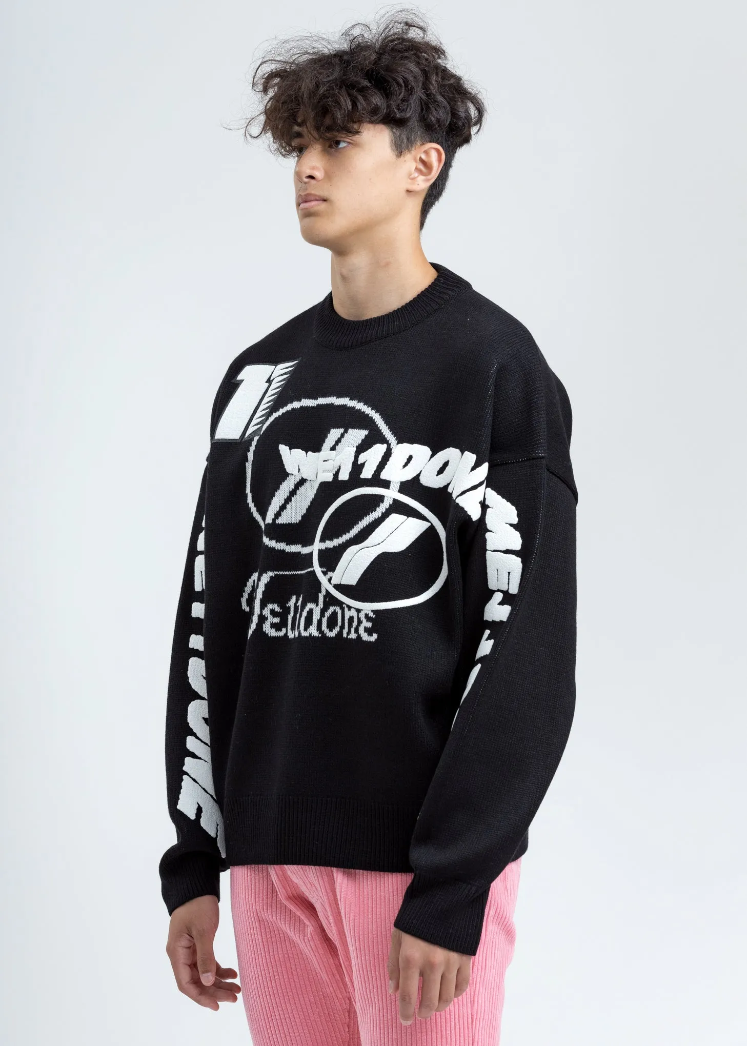 Black Multi Logo Jacquard Sweater