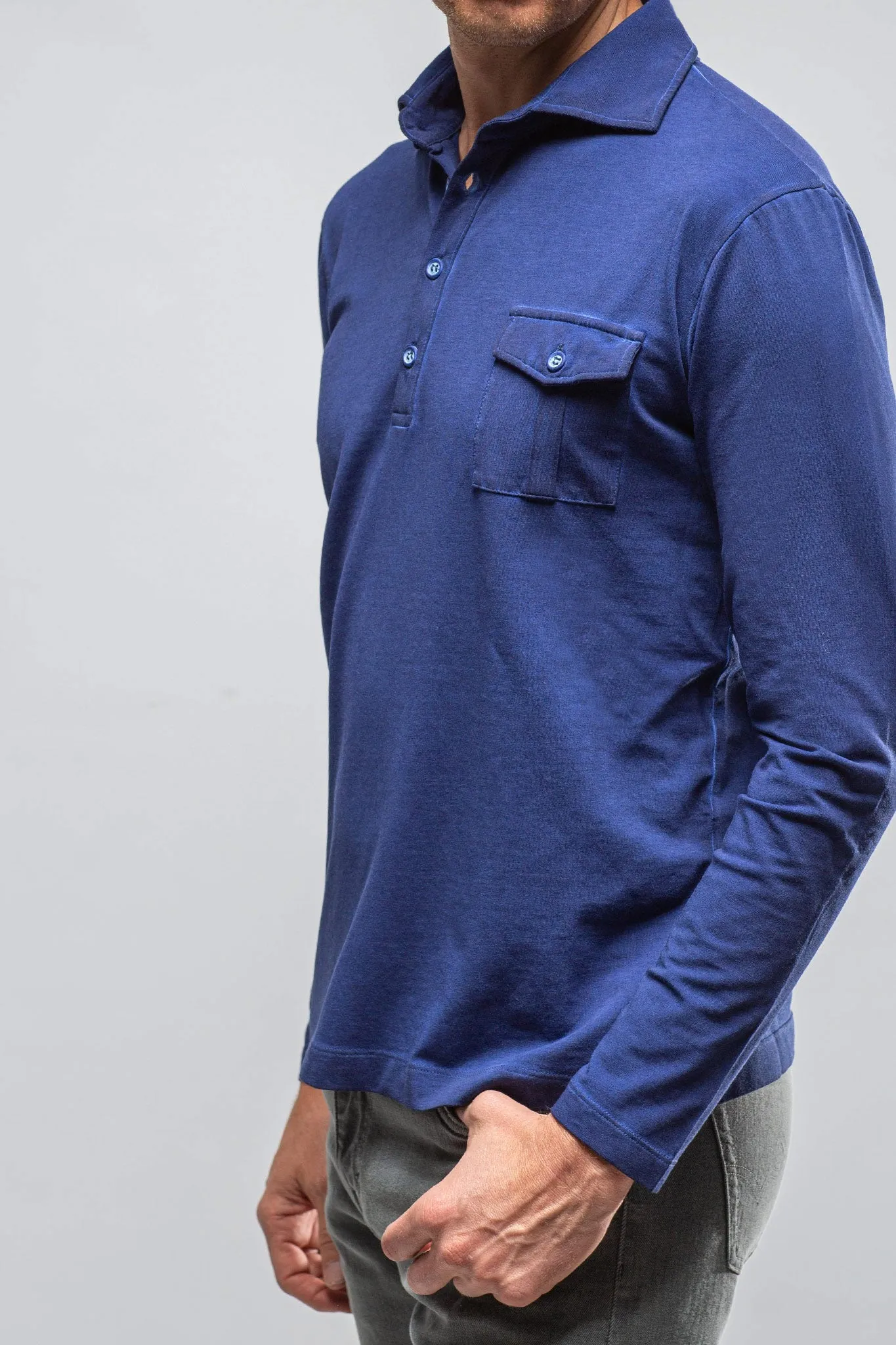 Cafe Paco LS Polo Shirt In Indaco