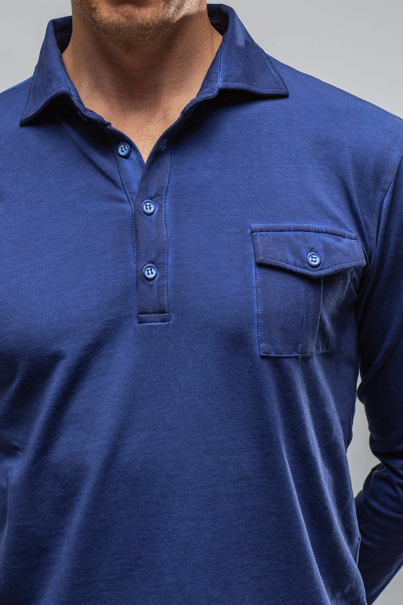 Cafe Paco LS Polo Shirt In Indaco