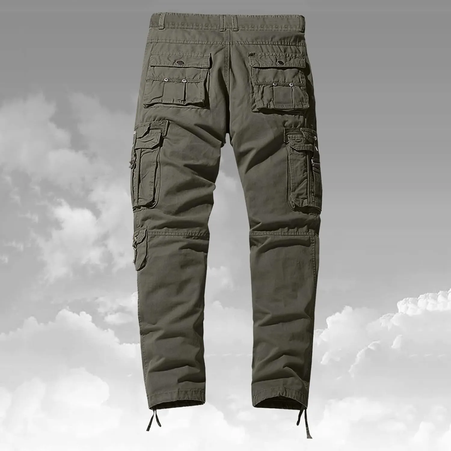 Cargo Pants for Men Relaxed Fit Cargo Long Pant with Pockets Athletic Elastic Waist Joggers Workout Casual Drawstring