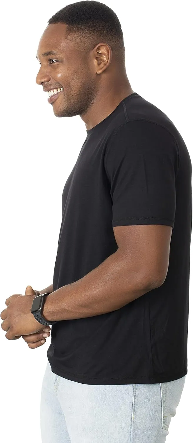 Chill Boys Soft Viscose from Bamboo T-Shirt for Men with Short Sleeve - Plain T-Shirt with Cool Performance and Crew Neck Tee