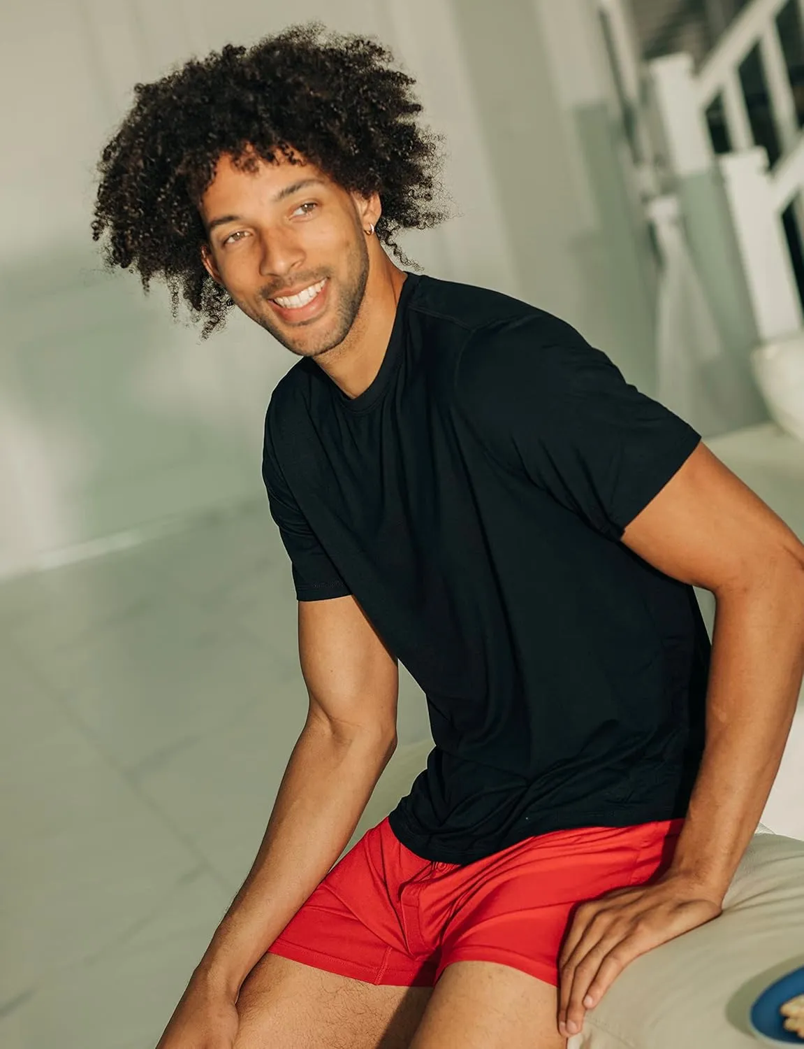Chill Boys Soft Viscose from Bamboo T-Shirt for Men with Short Sleeve - Plain T-Shirt with Cool Performance and Crew Neck Tee