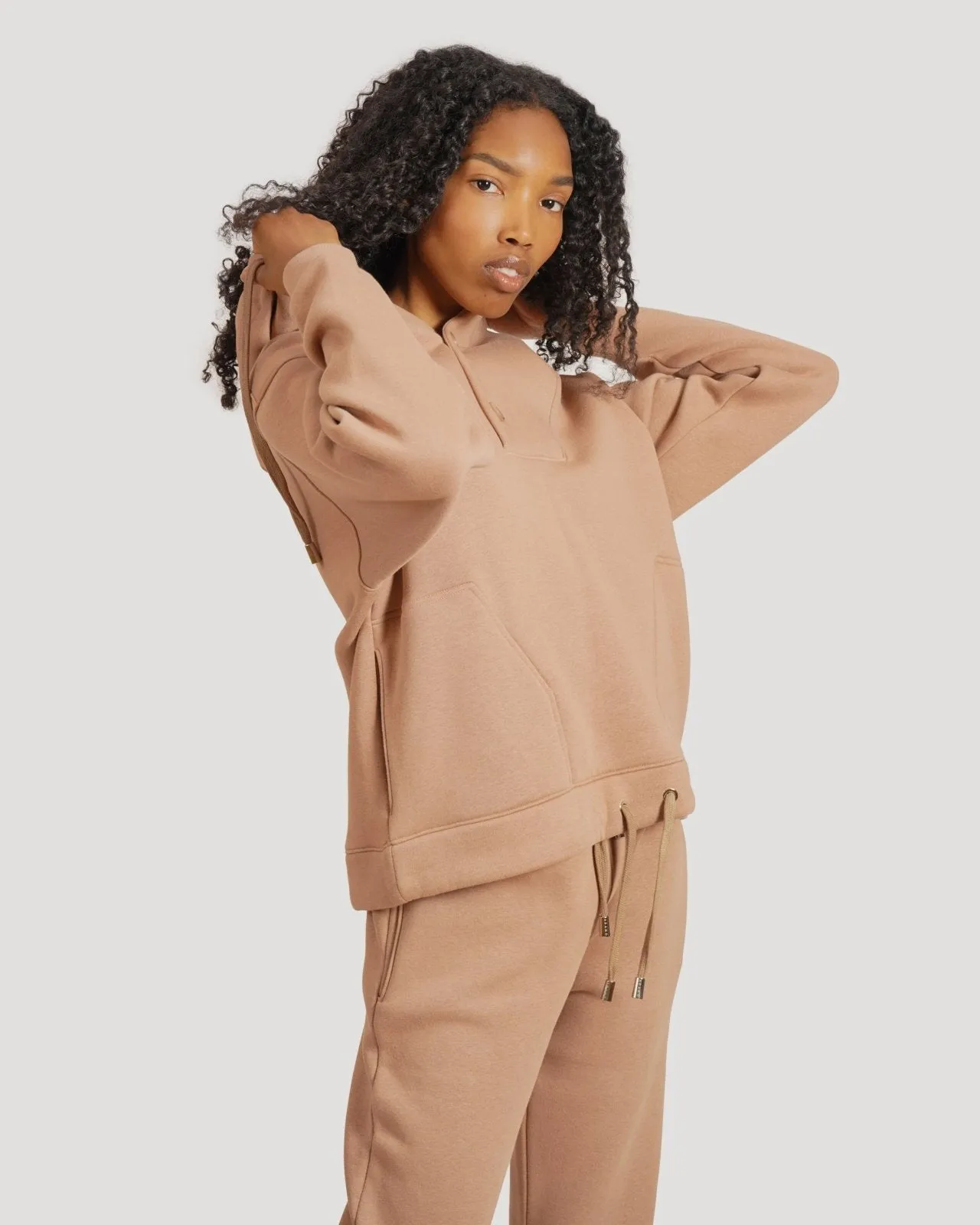 Cotton Button Up Hoodie & Jogger Set