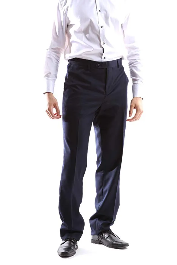 Creativo Men's Single Breasted 2 Button 3pc Vested Suit Classic Fit in Navy CT701