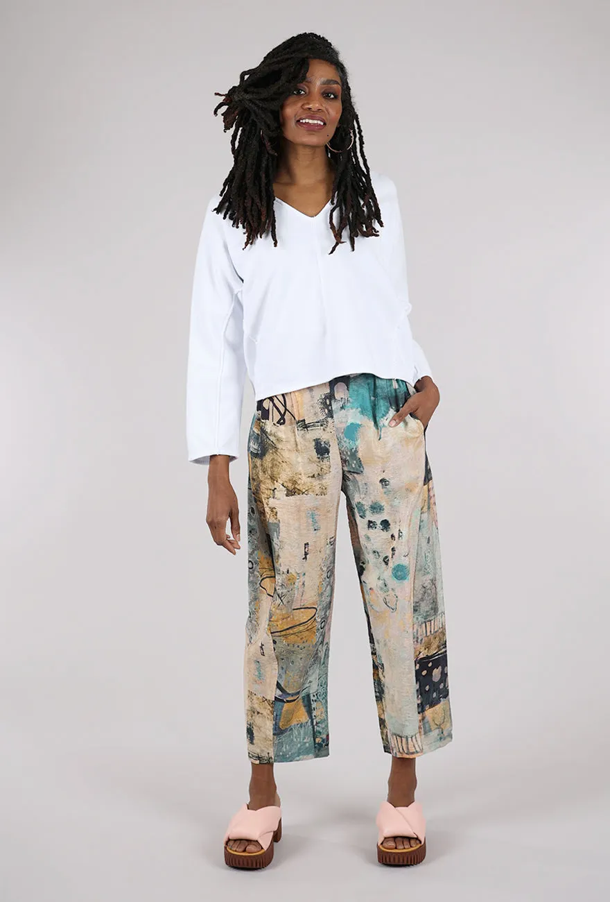 Crop Dolman V-Neck Sweatshirt, White