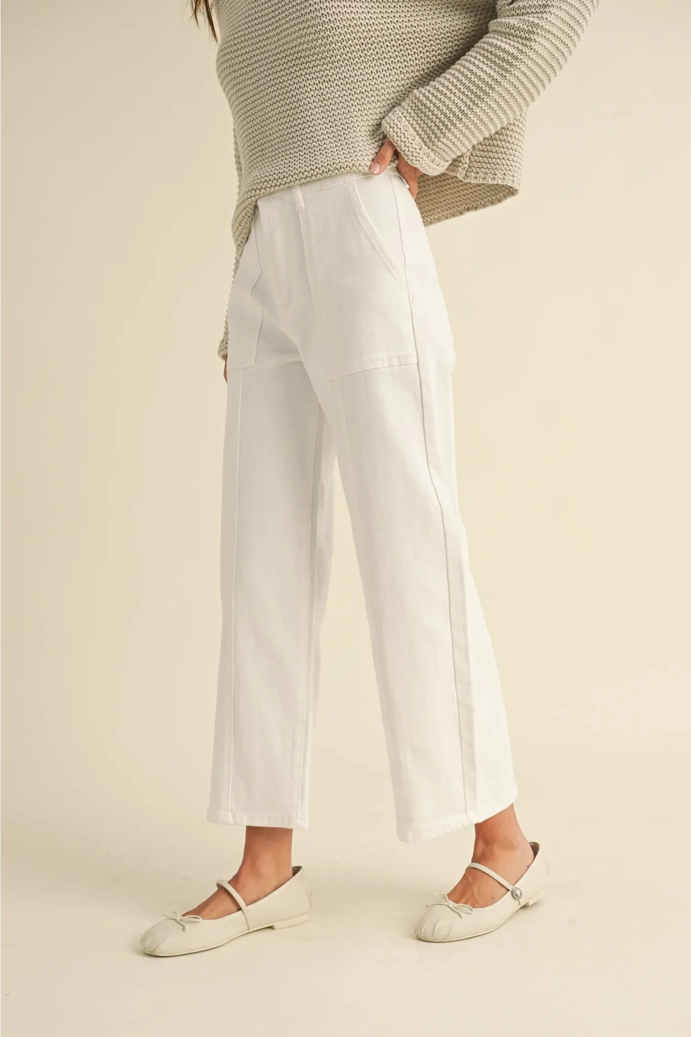 Cropped Ivory Pants