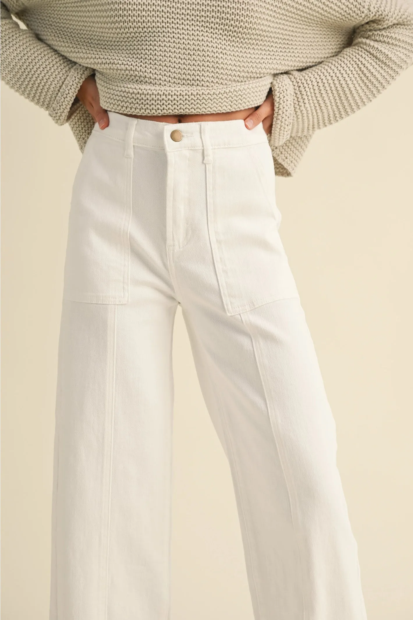 Cropped Ivory Pants