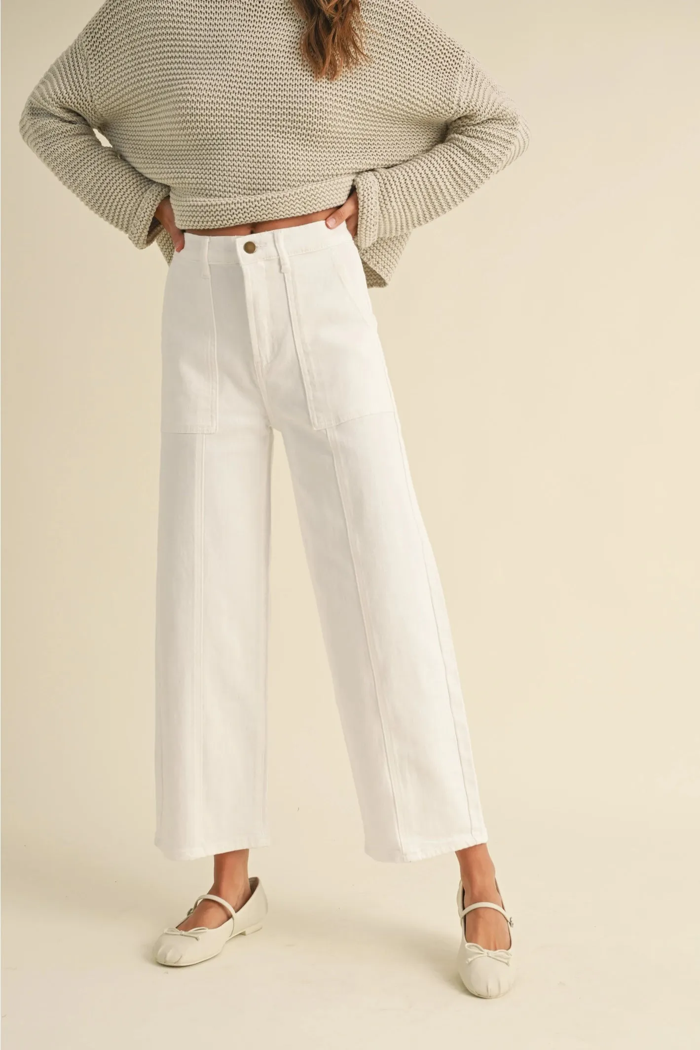 Cropped Ivory Pants