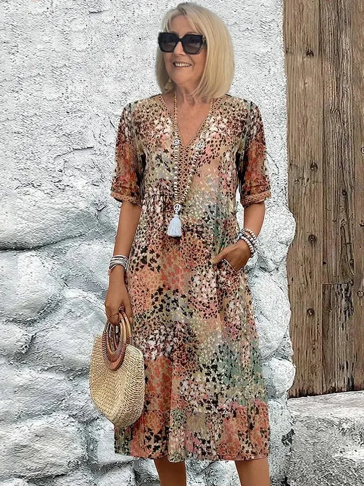 Emerald™ | Vibrant Floral Midi Dress