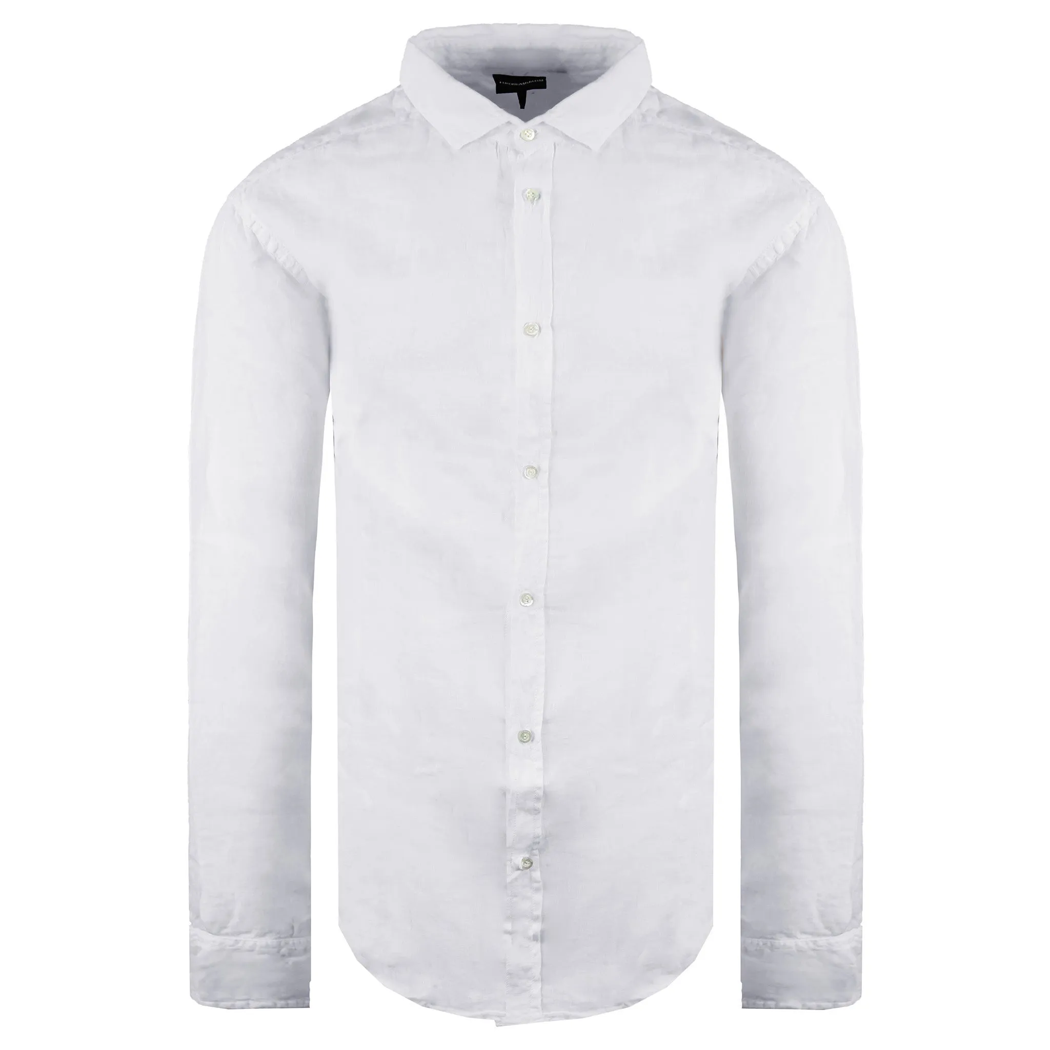 Emporio Armani Custom Fit Mens Off White Shirt