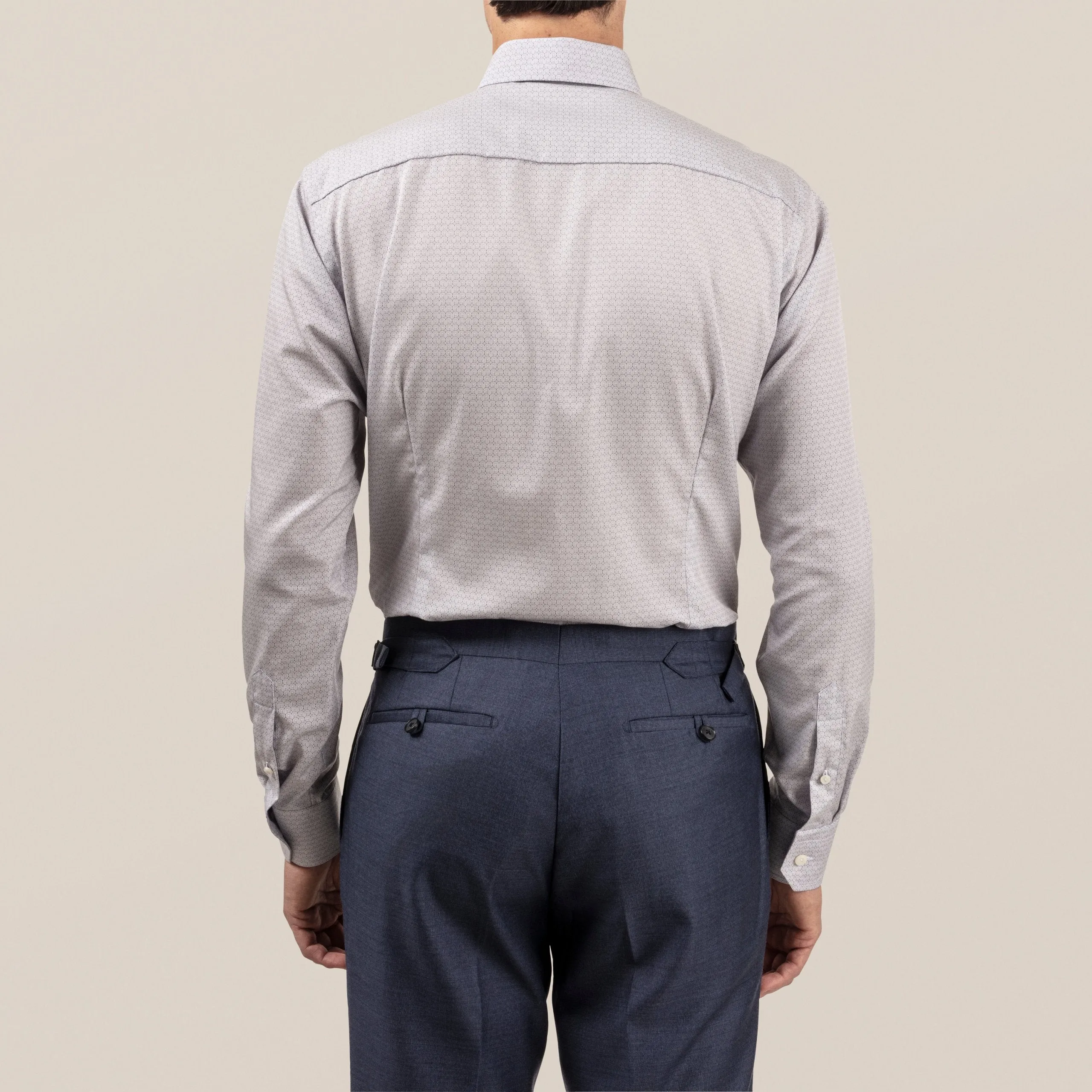 Eton Slim Fit Blue art deco print poplin shirt