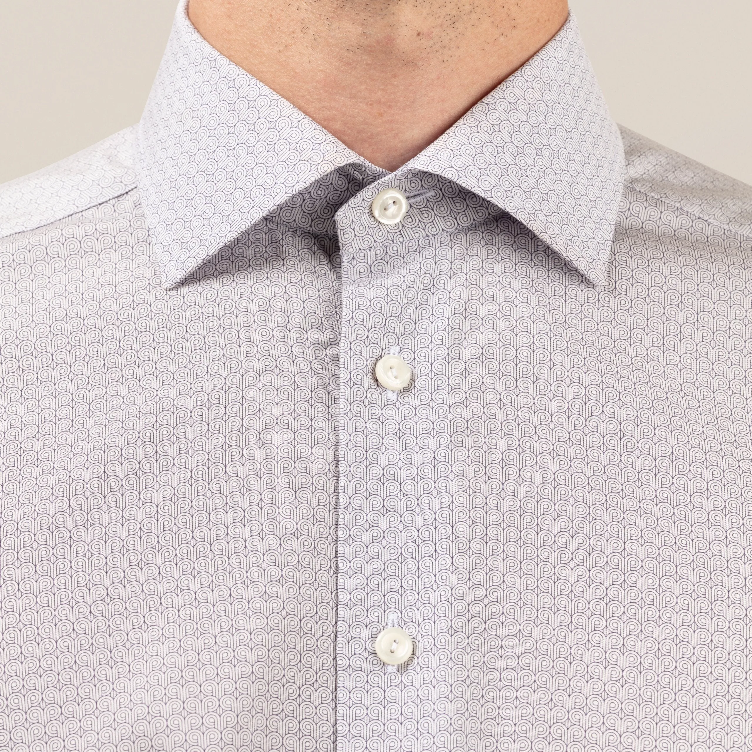 Eton Slim Fit Blue art deco print poplin shirt