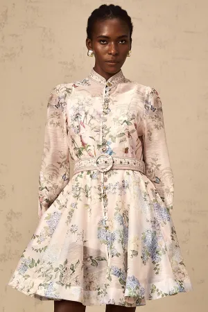 Fabienne light-pink floral-print mini dress