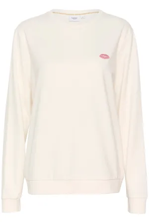 Fanile Embroidered Detail Sweatshirt - Ice