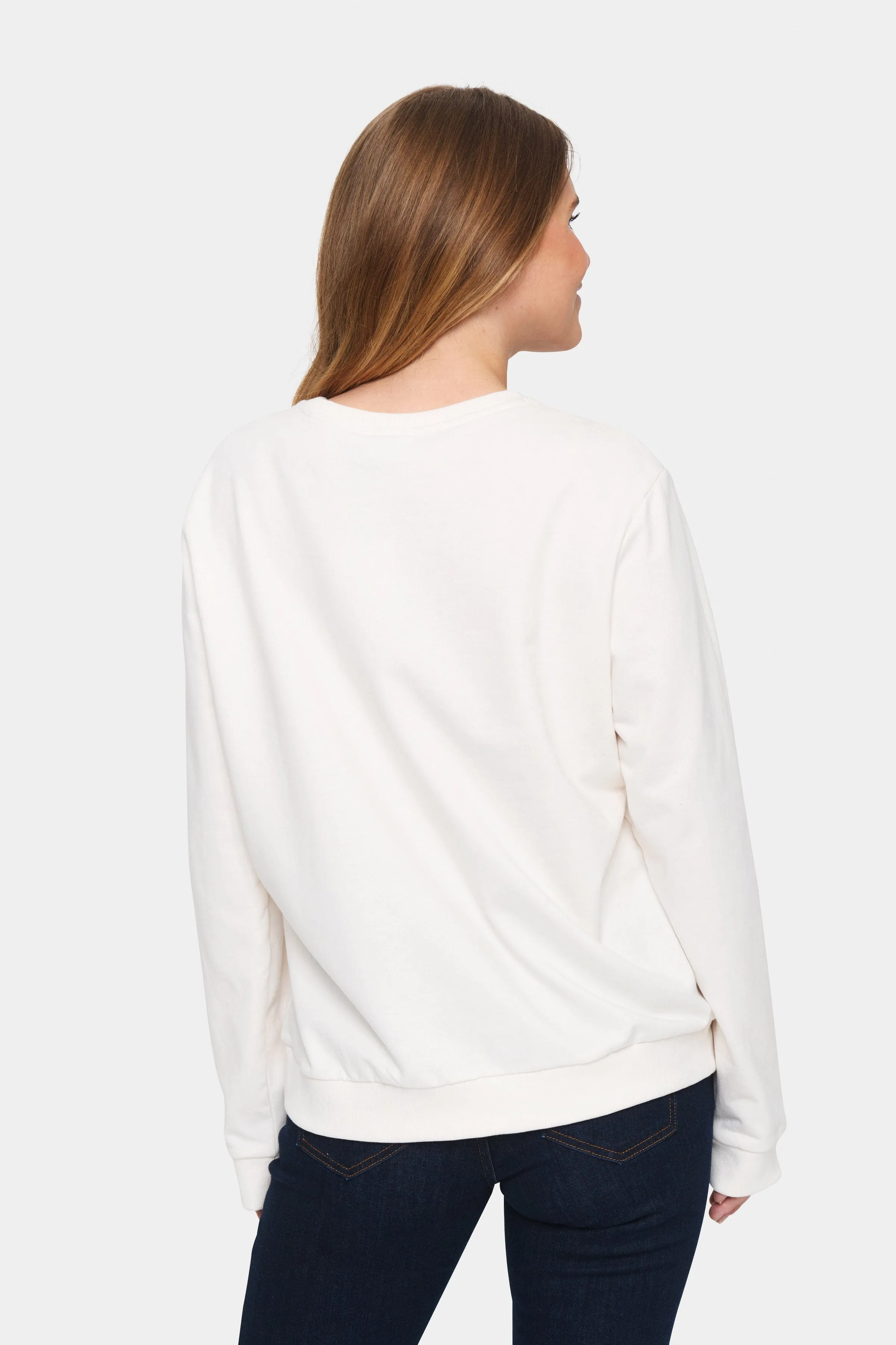 Fanile Embroidered Detail Sweatshirt - Ice