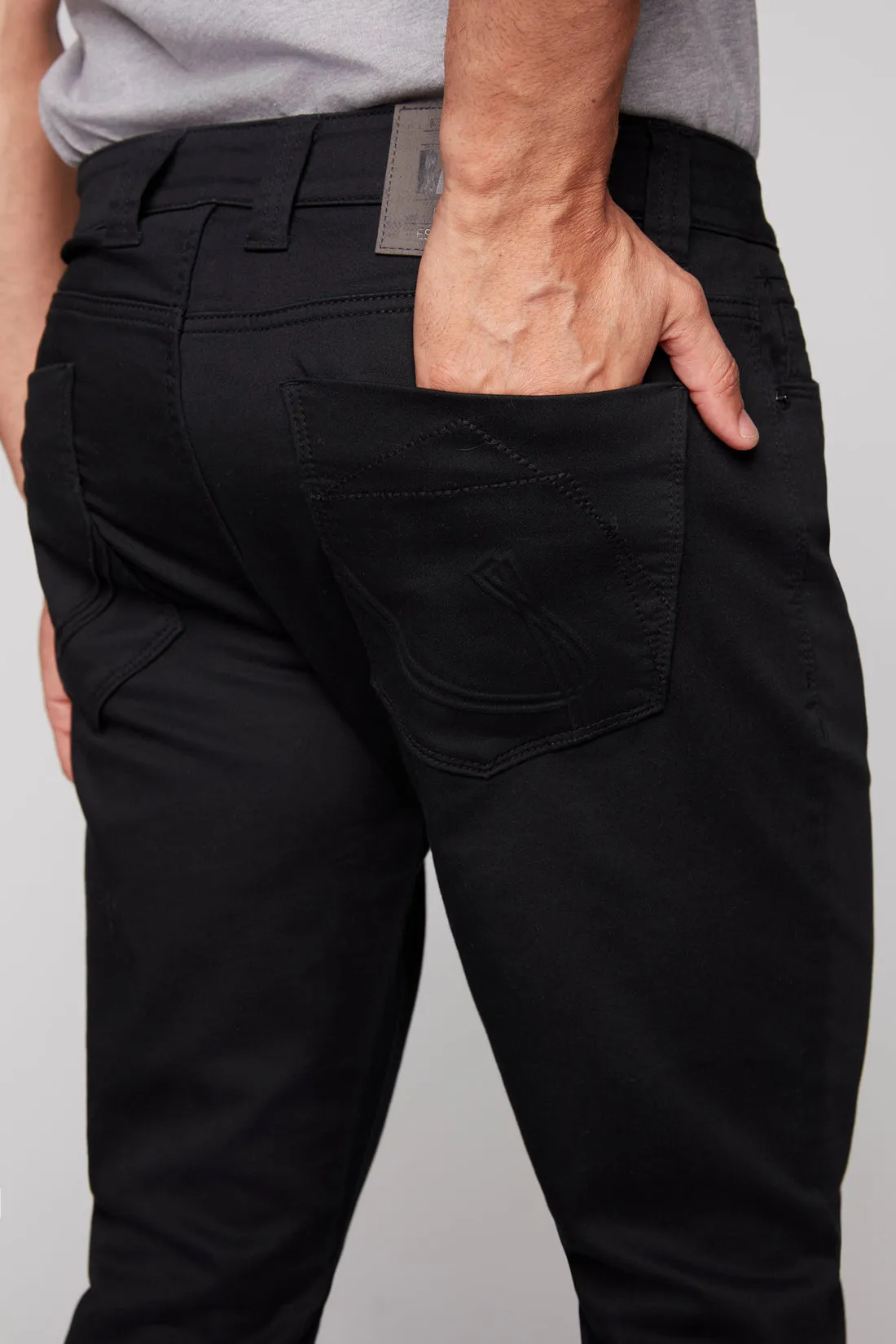 FRANKIE (3035 Series) - 5 Pocket Straight Fit French Terry - Black