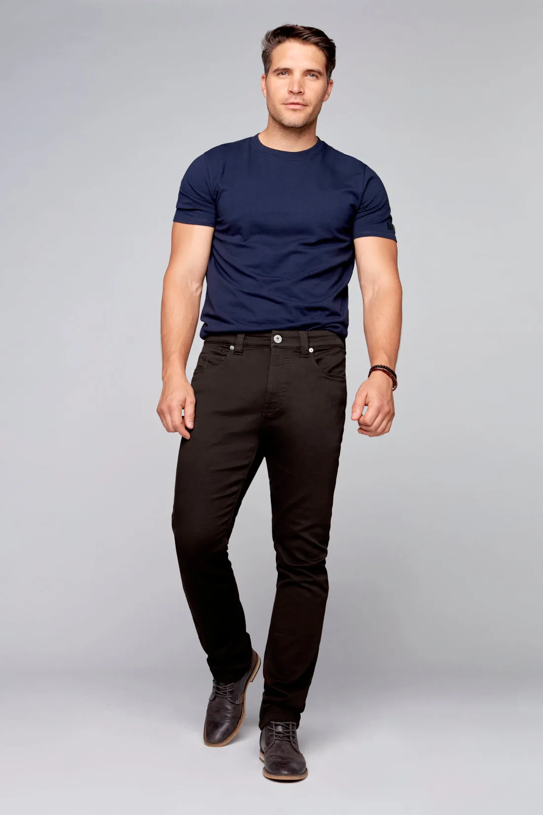 FRANKIE (3035 Series) - 5 Pocket Straight Fit French Terry - Brown