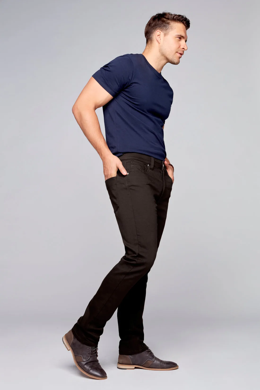FRANKIE (3035 Series) - 5 Pocket Straight Fit French Terry - Brown