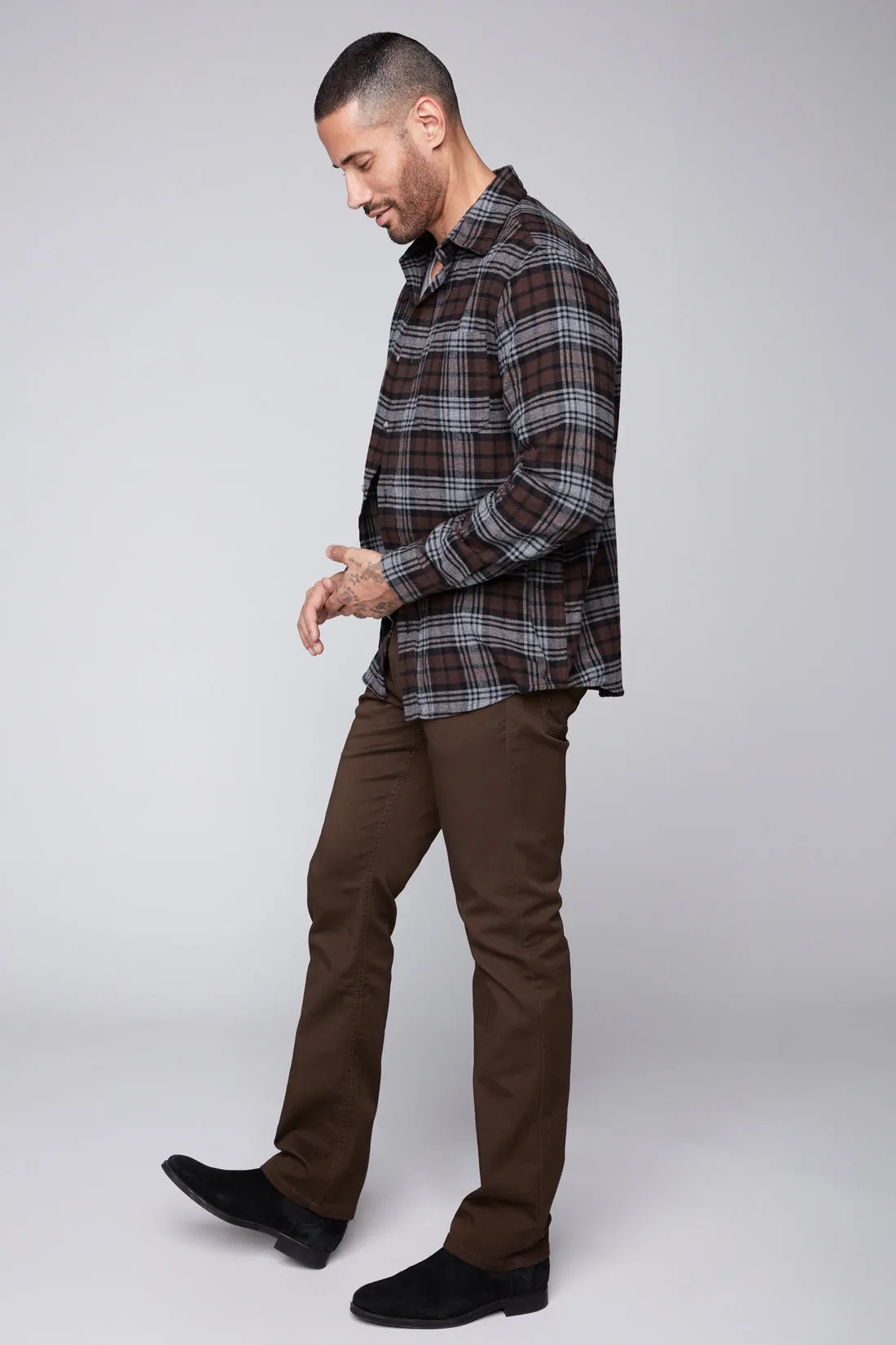 FRANKIE (3035 Series) - 5 Pocket Straight Fit French Terry - Dark Olive