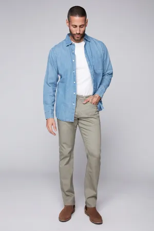 FRANKIE (3035 Series) - 5 Pocket Straight Fit French Terry - Light Olive