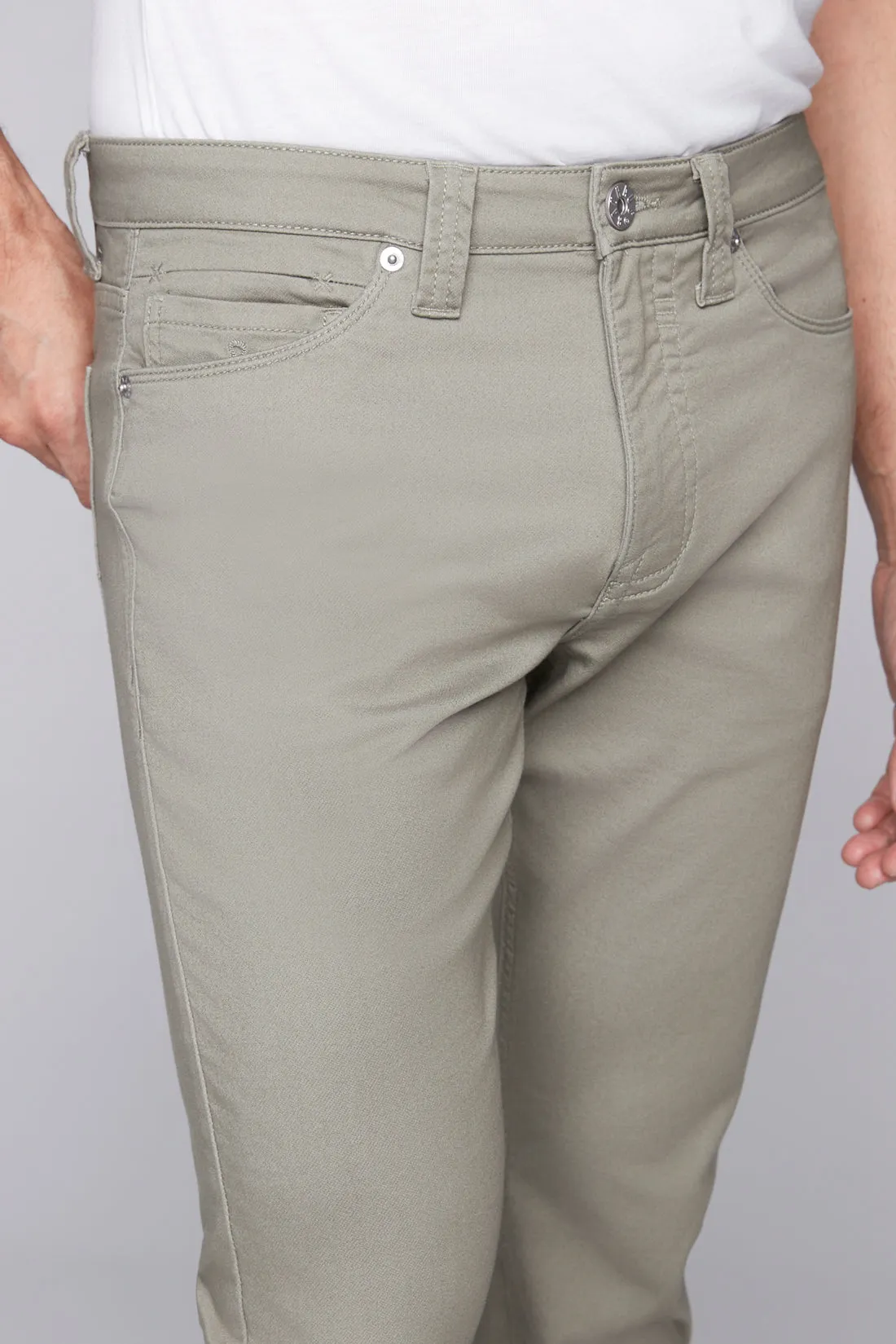 FRANKIE (3035 Series) - 5 Pocket Straight Fit French Terry - Light Olive