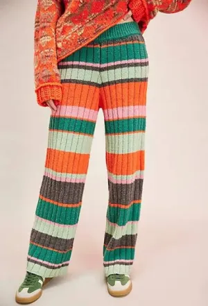 FREE PEOPLE Spark Joy Swit Pants - Green Combo XL