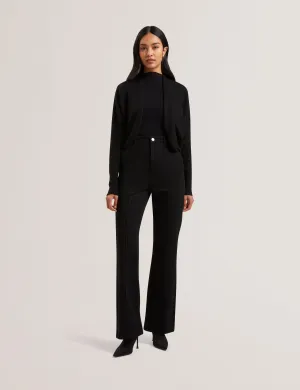Gabrlaa Circular Knit Cropped Shrug Cardigan Black