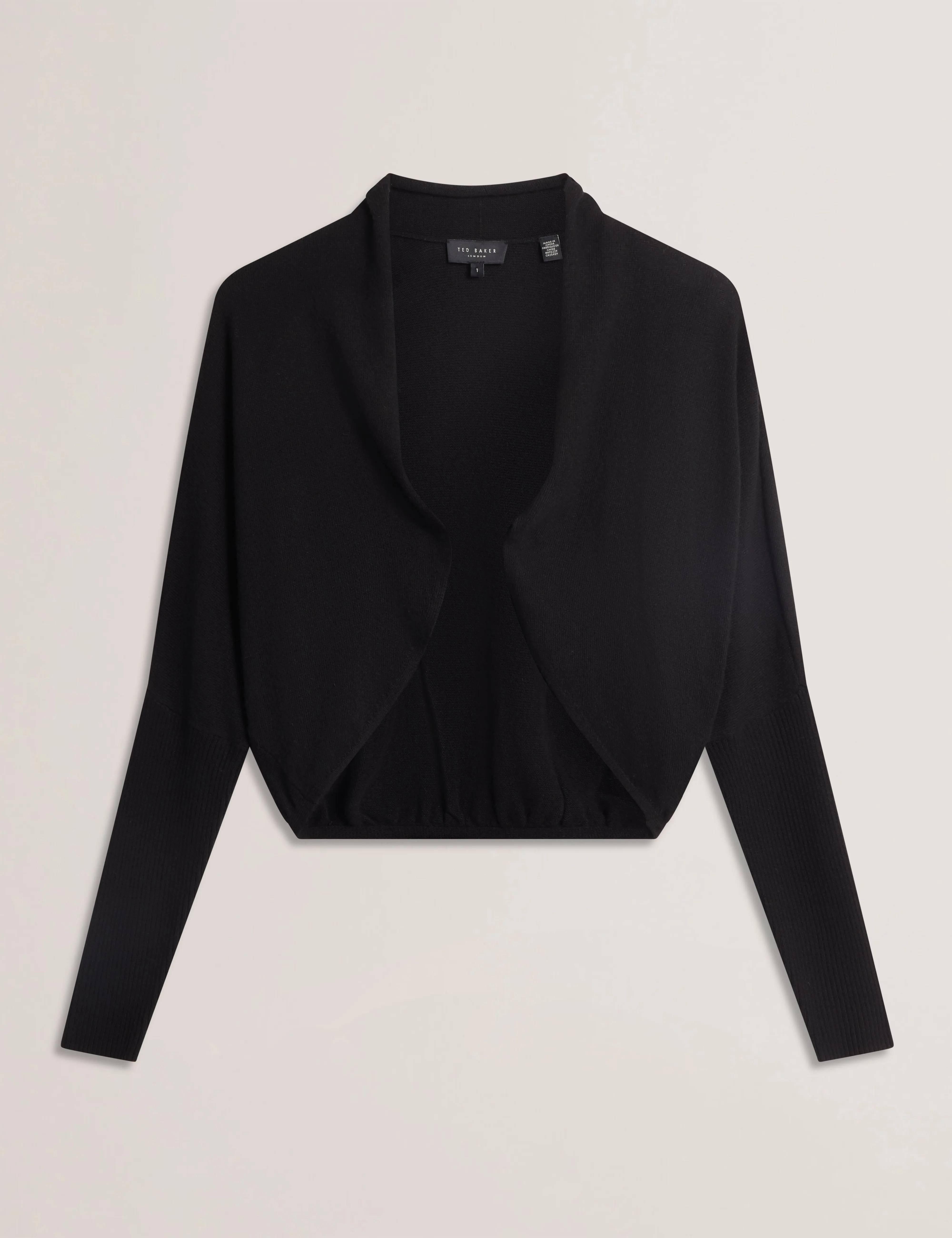 Gabrlaa Circular Knit Cropped Shrug Cardigan Black