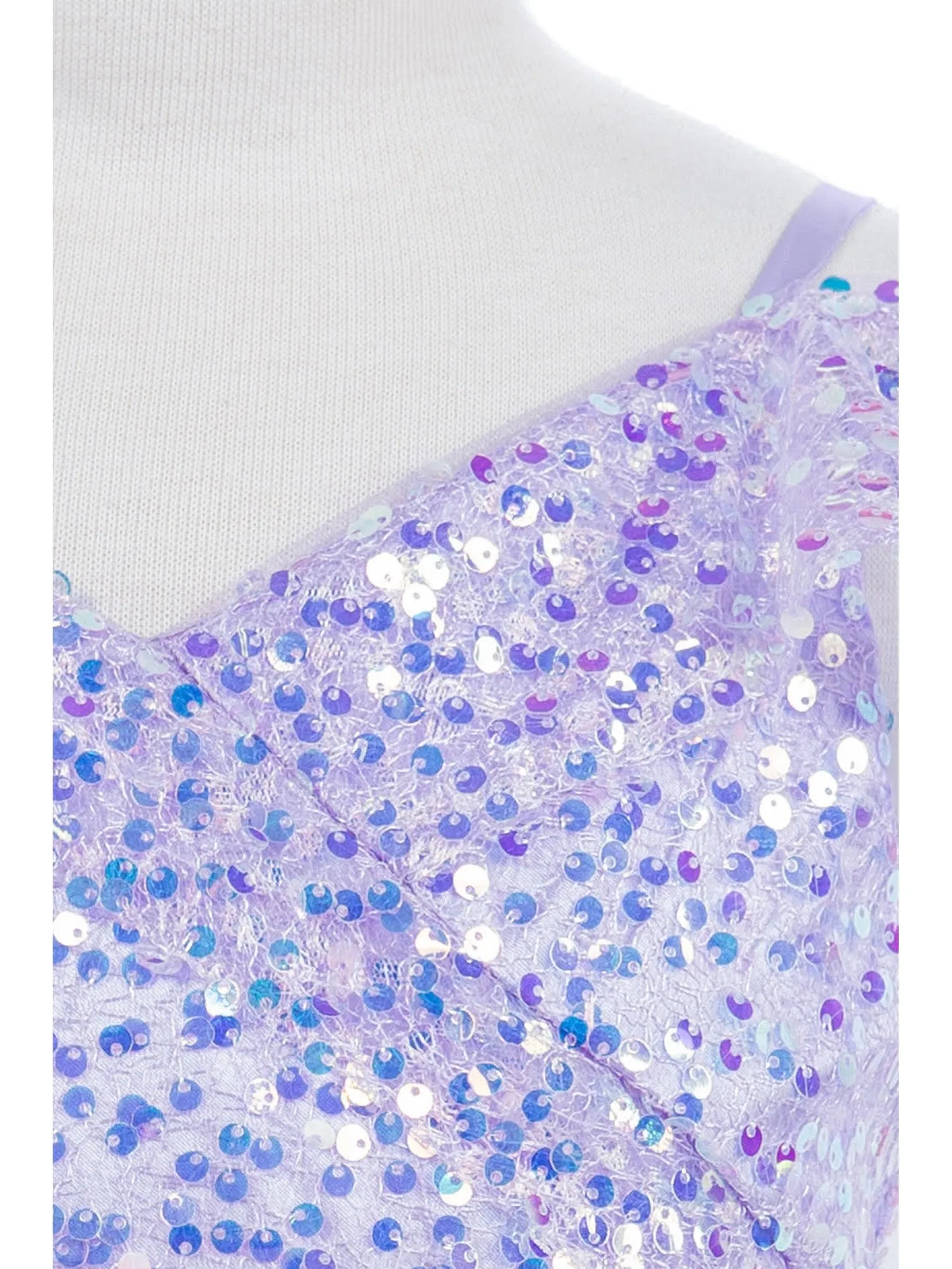Girls Rainbow Sequin Glitter Tulle Off Shoulder Sweep Train Ball Gown, Sizes 2-16