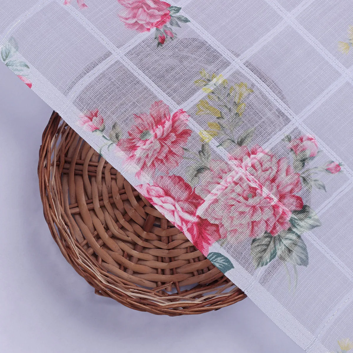 Gorgeous Floral Linen Fabric in a Vibrant Bunch of Flowers