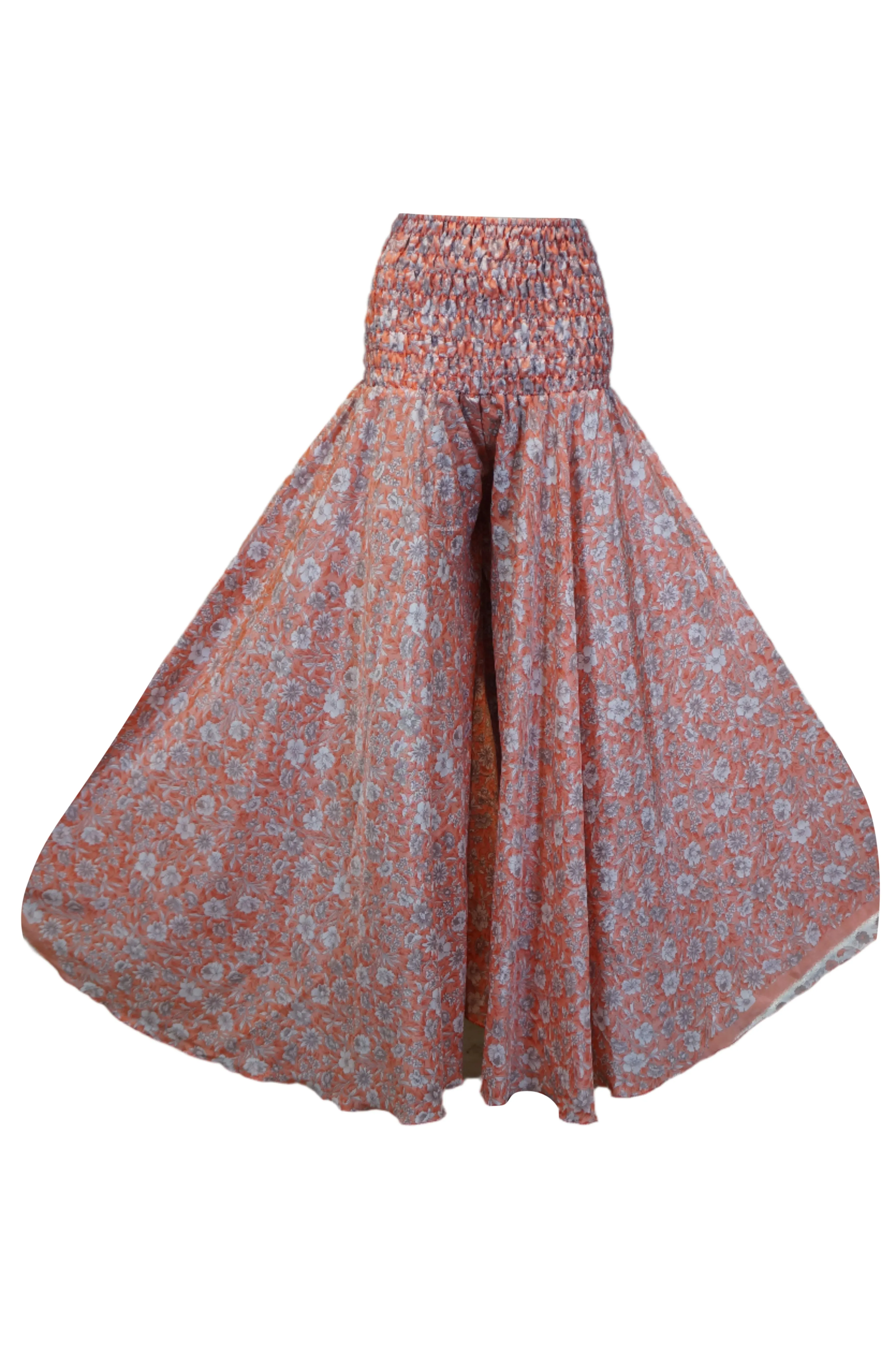 Handmade Blush Pink Boho Floral Palazzo Pants – Graceful, Airy & Chic SM