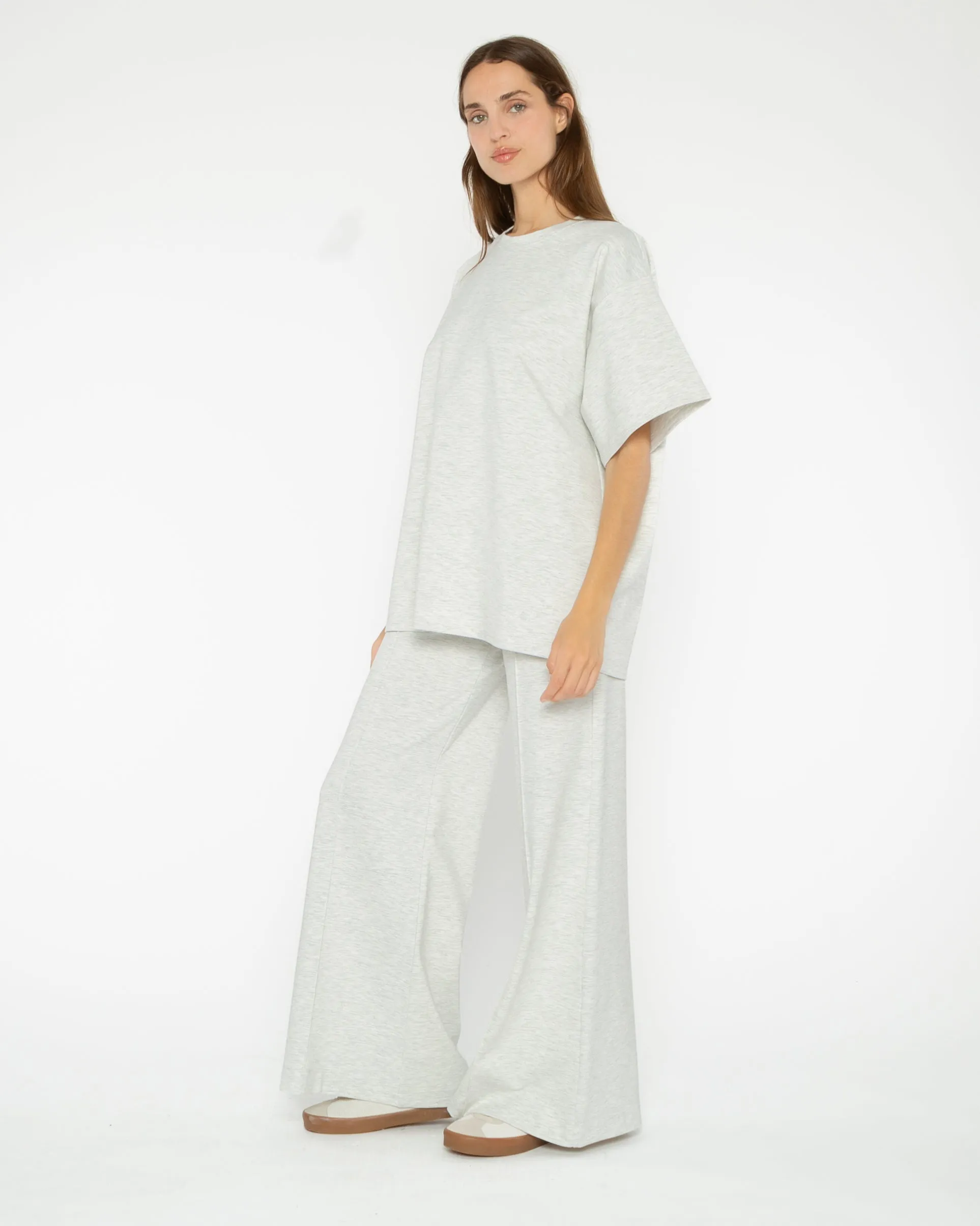 Heather Grey Ponte Knit Big Shirt