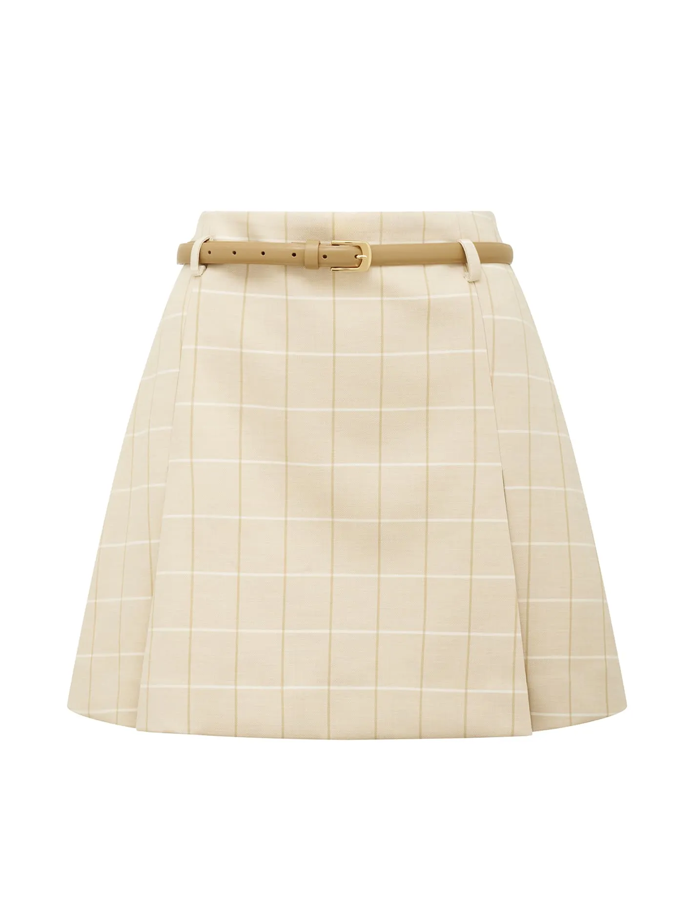 Heidi Check Belted Mini Skirt
