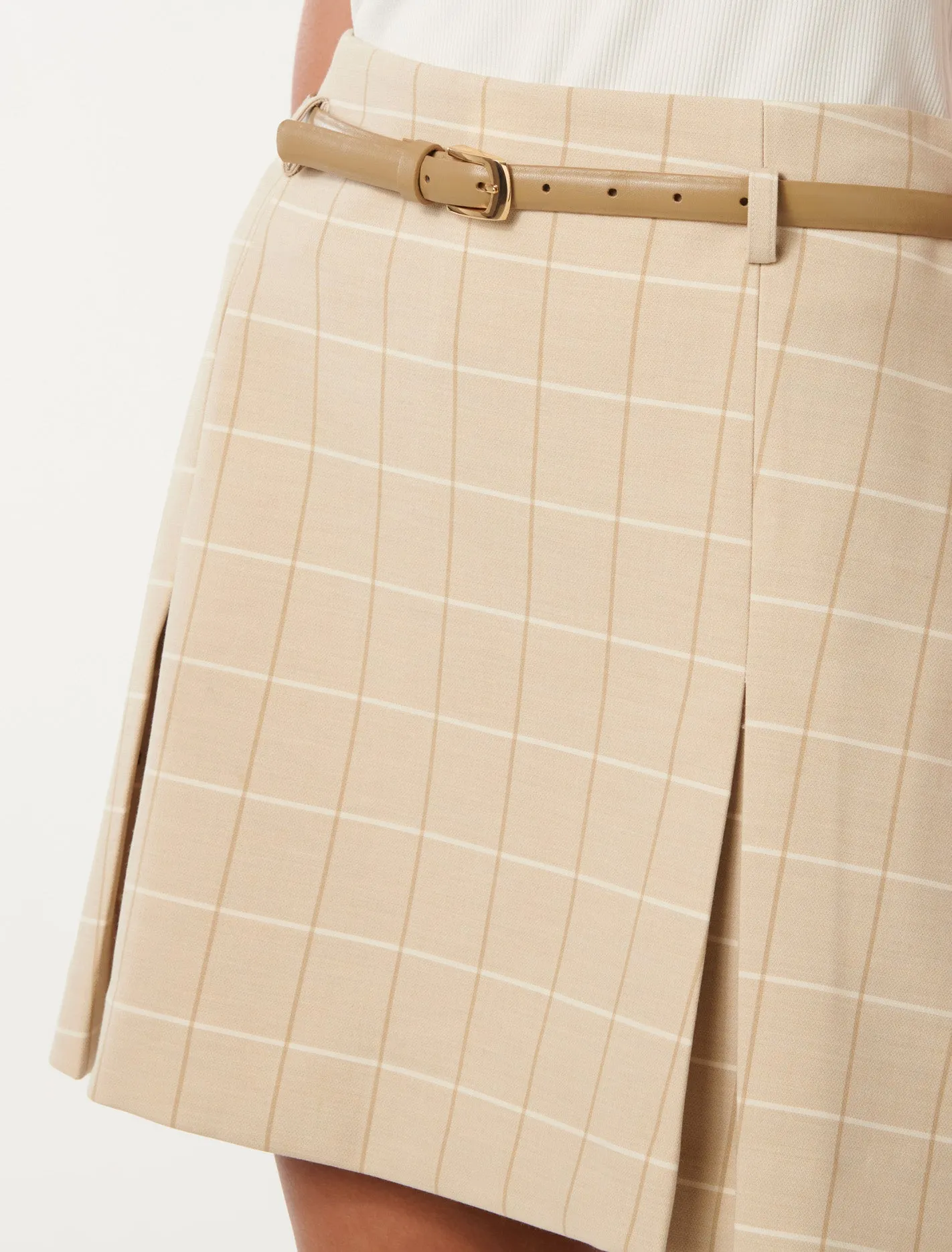 Heidi Check Belted Mini Skirt