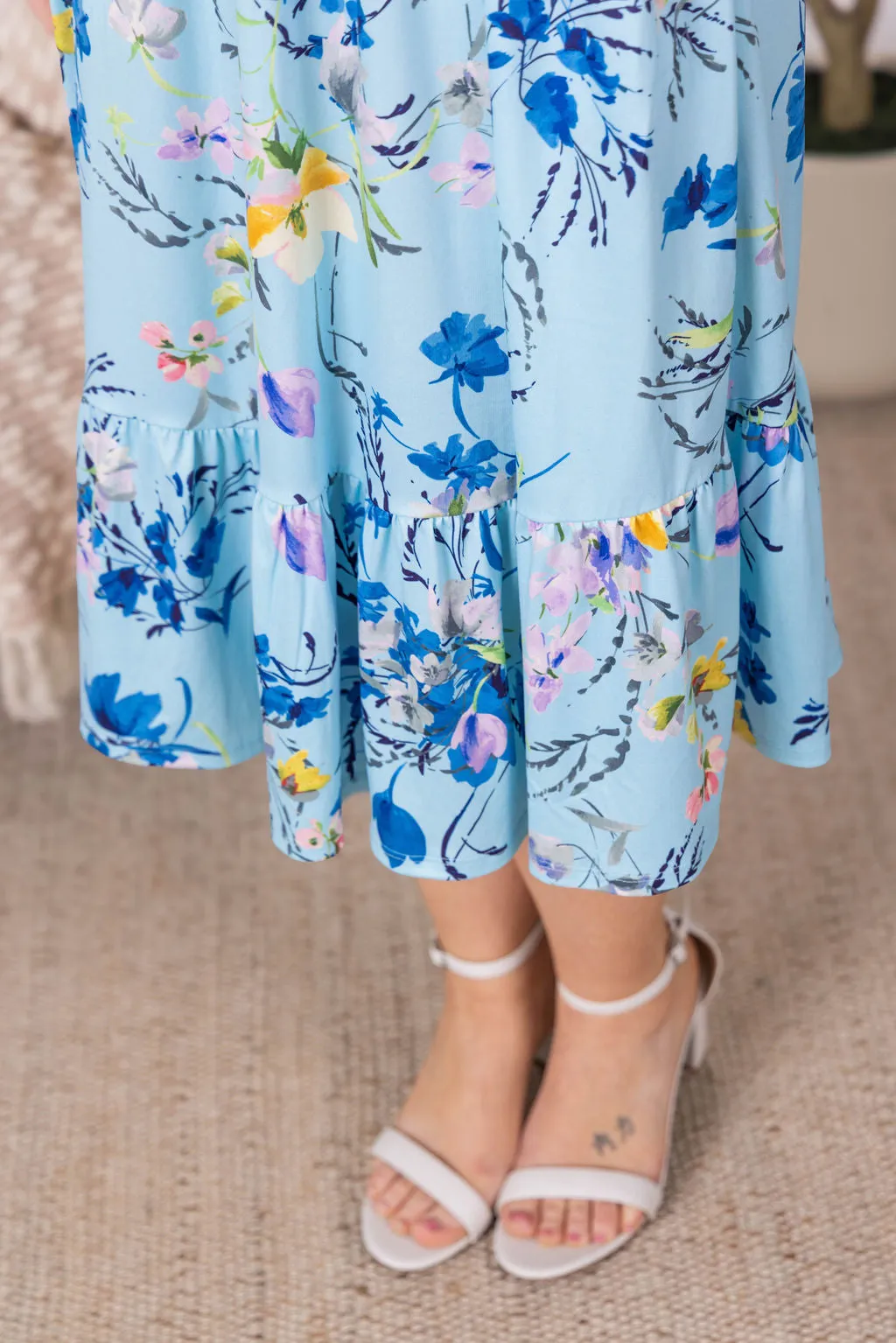 IN STOCK Bailey Dress - Light Blue Floral Bliss