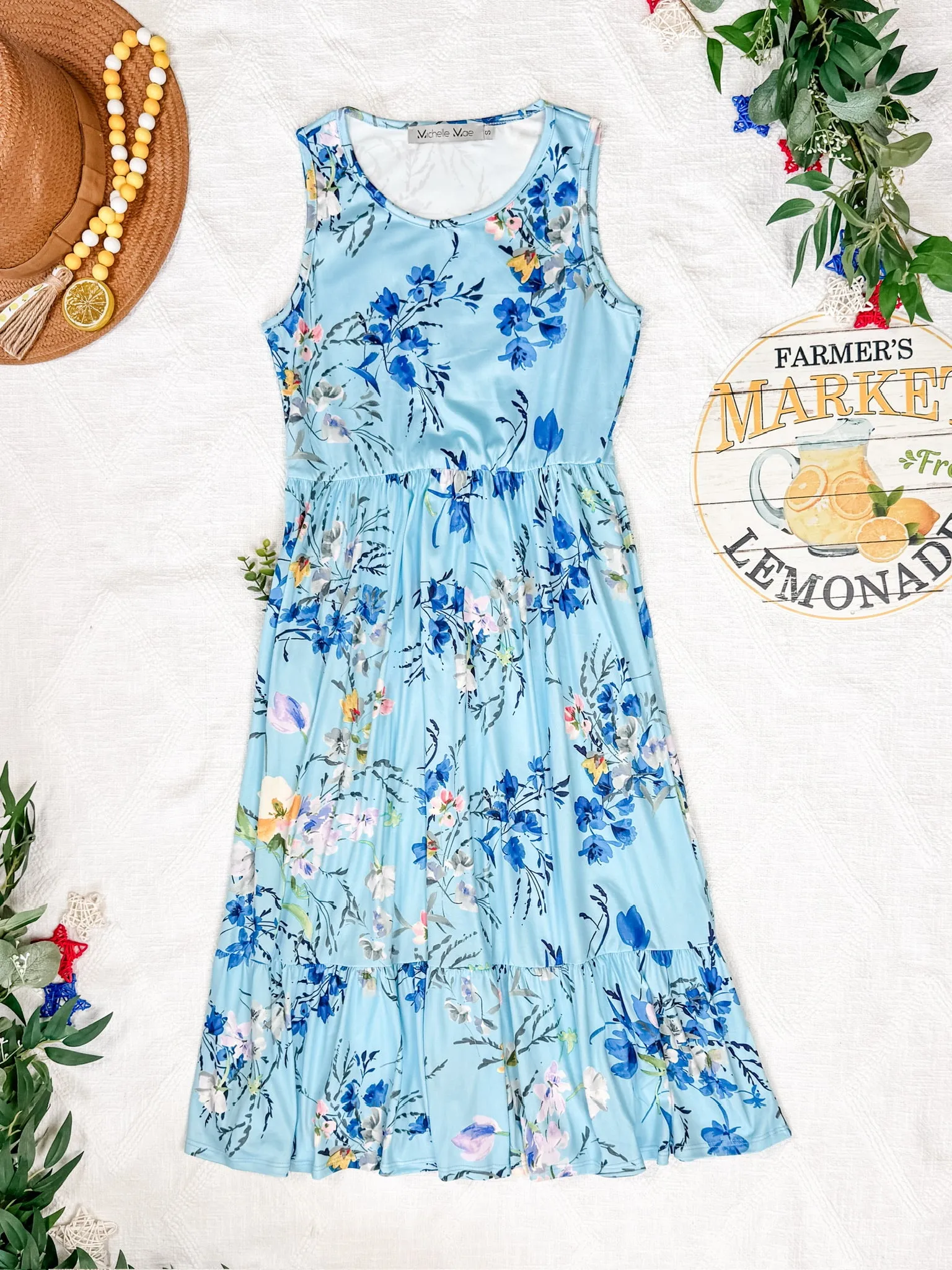 IN STOCK Bailey Dress - Light Blue Floral Bliss